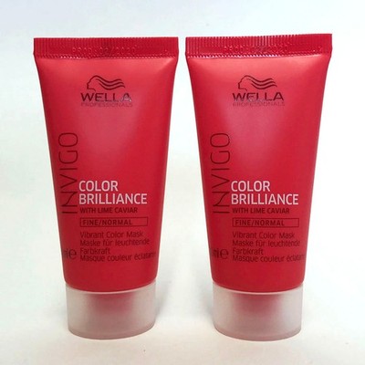 Wella Professionals Invigo Brilliance Mask 2 x 30ml Fine/Normal Travel Size Duo