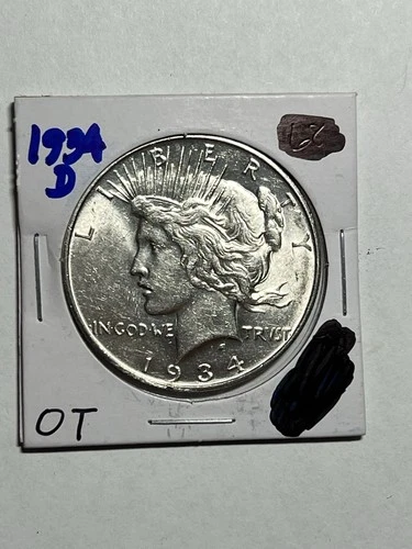 1934-D $1 Silver Peace Dollar UNC Semi-Key Date