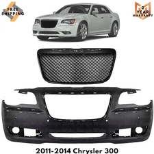 Front Bumper Cover Paintable & Grille Assembly For 2011-2014 Chrysler 300