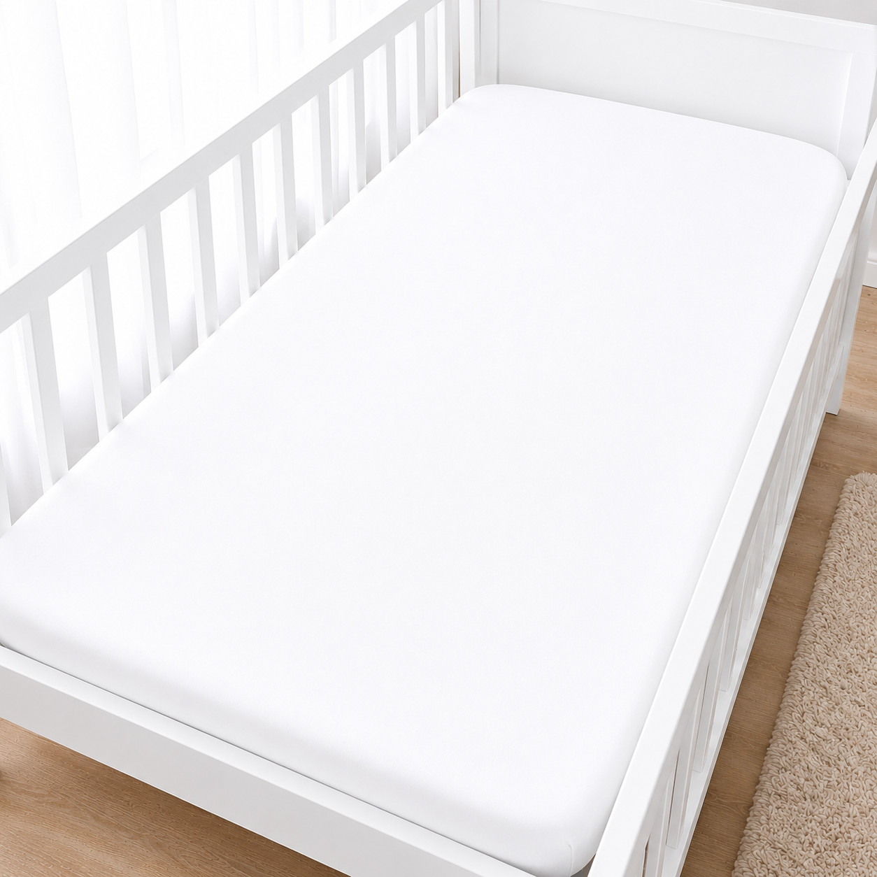 Lenzuolo Lettino Neonato Design Stampato 100% Cotone Materasso 120x60cm Bianco