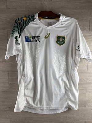 ラグビー、オーストラリア代表ユニフォーム、2015年ワールドカップモデル、ホーム Australia Team Jersey Rugby Union World Cup 2015 Shirt White Asics