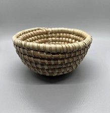 Basket Coil Bowl Native weave Hand Woven American Pima 5.75x3.25 Hand wall art