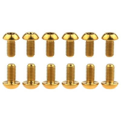 12Pcs Ti Titanium Bolts Torx M5x10 Bicycle Bike Disc Brake Cycle Rotor Screws...
