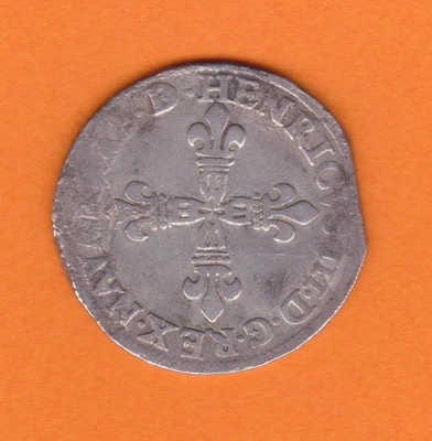 Navarre - Béarn Henri III de Navarre Quart d'écu 1588 - Photo 1/2