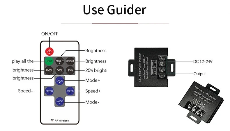 DC12V-24V 30A LED dimming Controller 11-Key RF Wireless Remote Control 5050 3528 - Image 3 of 4