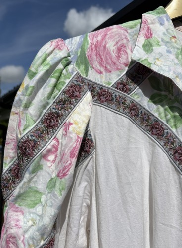 MENU Vintage 80's Cotton Dress ~ Cottagecore Prairie Tapestry Western Peasant - Picture 3 of 17