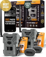 Flex-Dark Cellular Trail Camera 2 Pack 40MP 1080P No-Glow Night Vision Motion