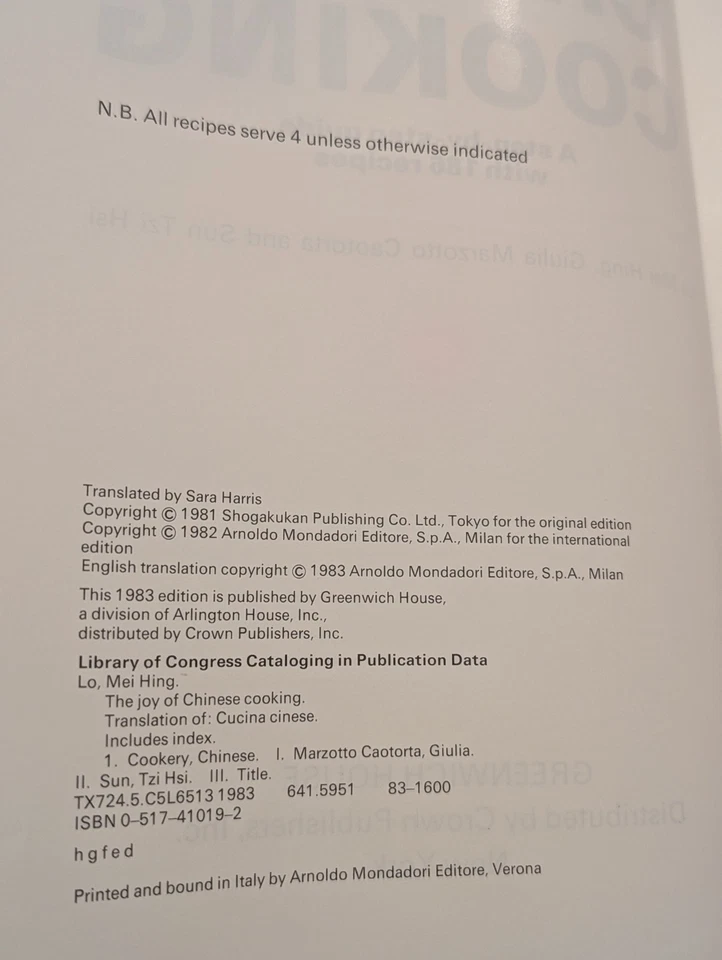 Vintage 1983 The Joy of Chinese Cooking Hardcover Cookbook Over 180 Recipes Food - Image 2 of 4