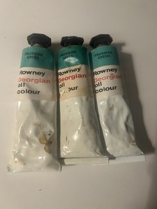 Rowney Georgian Oil Colour Paint Prussian Green - Set of 3 Tubes Vintage