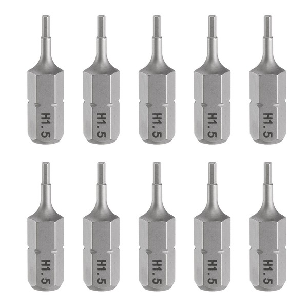 "10 StüCk H1.5 Sechskant-Schraubendreher-Bit 1/4\" Schaft 1\" LäNge Magnetisch"-image