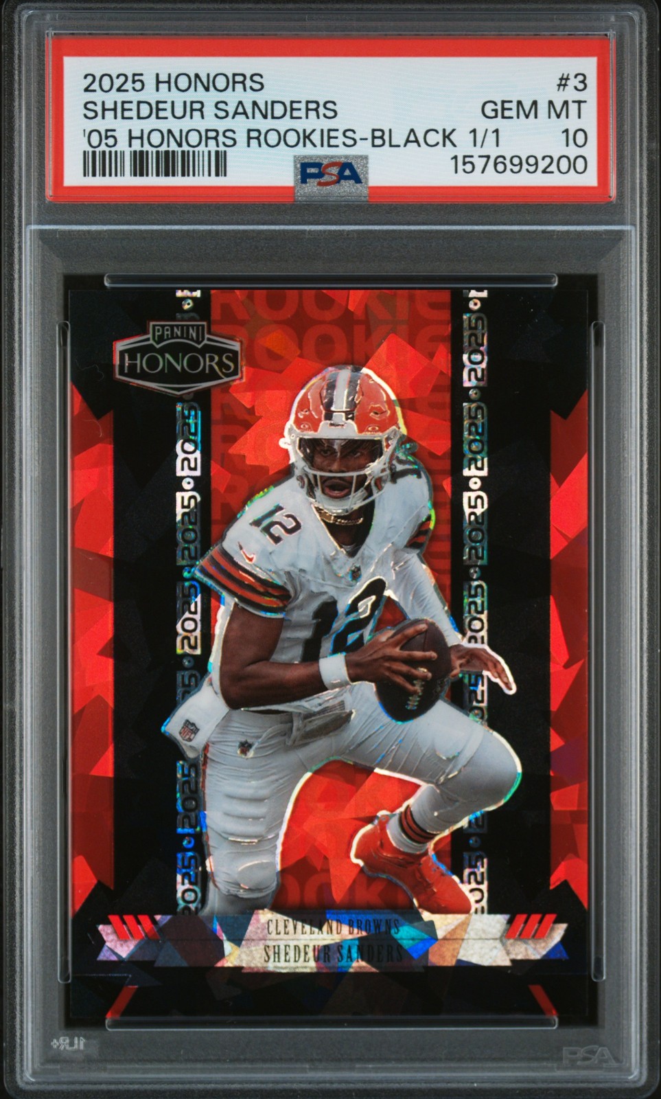 Shedeur Sanders Panini Honors 2005 Honors Rookies #3 Black 1/1