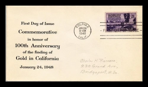 DR JIM STAMPS US COVER CALIFORNIA GOLD CENTENNIAL FIRST DAY ISSUE SCOTT 954