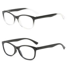 2 PACK Trendy Lightweight Anti Blue Light Reading Glasses Anti Glare Eyeglasses