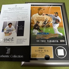 BBM Yuki Yanagita 2014 GG Award Memorial Autographed Photo Panel SoftBank Hawks