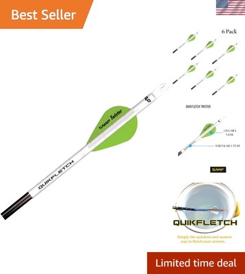 Quikfletch Twister 2'' 3-Vane Fletching - Precision Arrow Stabilization - 6 Pack