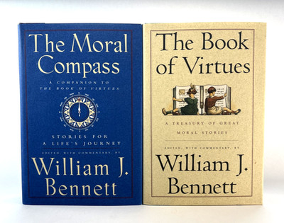 LOT 2: Book of Virtues and The Moral Compass by William J. Bennett (1993-95, HC)