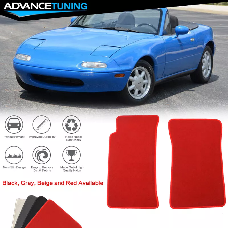 Fits 90 97 Mazda Miata MX5 Floor Mats Liner Front Rear Nylon Carpet 2PCS Red
