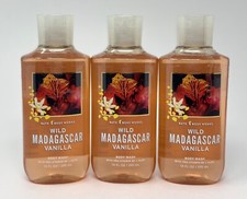 3 BATH  BODY WORKS WILD MADAGASCAR VANILLA WASH SHOWER GEL ALOE VITAMIN B5 10OZ