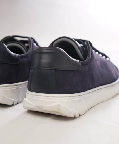 Salvatore Ferragamo "Rhinoceros" Solid Navy Suede/Leather Sneakers 7 M - Picture 7 of 7