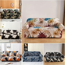 Sofa Covers 1 2 3 4 Seaters Geometric Flower Elastic Settee Slipcover Protectors