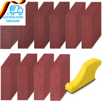 Siquk 100 StüCk Schleifpapier Mit Schleifklotz Set, SchleifbläTter KöRnung 40/60