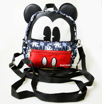 Disney Mickey Mouse winking Mickey medium faux leather backpack. Vintage Walt Disney World Faux Leather Backpack Goofy Donald  main image 3