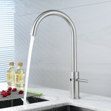 Deck Mount Bathroom Kitchen Faucet Single Handle Mixer Taps Black/Brushed Nickel