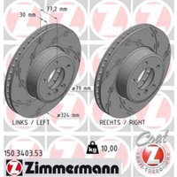 Zimmermann 2X Bremsscheibe Vorne Ø324 InnenbelüFtet FüR BMW 5Er Touring E61