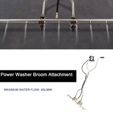 Pressure Washer Surface Cleaner 5000psi Water Broom 7 Nozzles w/Handles & Wheels