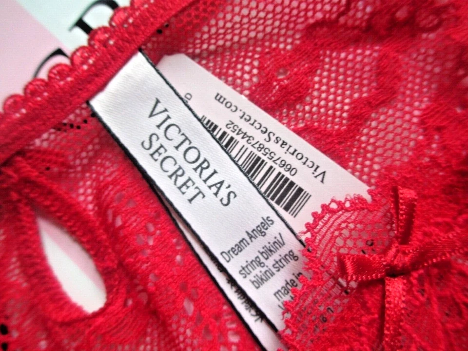 VICTORIA'S SECRET DREAM ANGELS Tanga Bikini Panty VS Rojo Encaje S M L 2XL NUEVO CON ETIQUETAS Foto 4 de 4