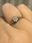 Vintage Diamond Solitaire Ring 9k Yellow Gold - Size 6.25-6.5. — photo 1