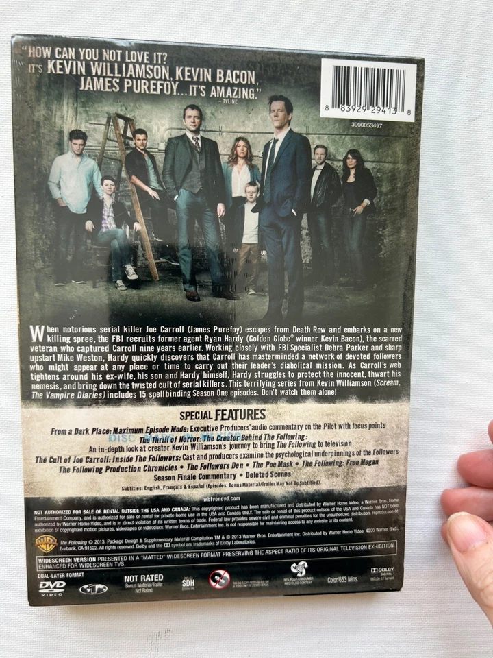 The Following Complete First Season DVD 2014 Kevin Bacon Widescreen New Sealed - Image 2 of 4