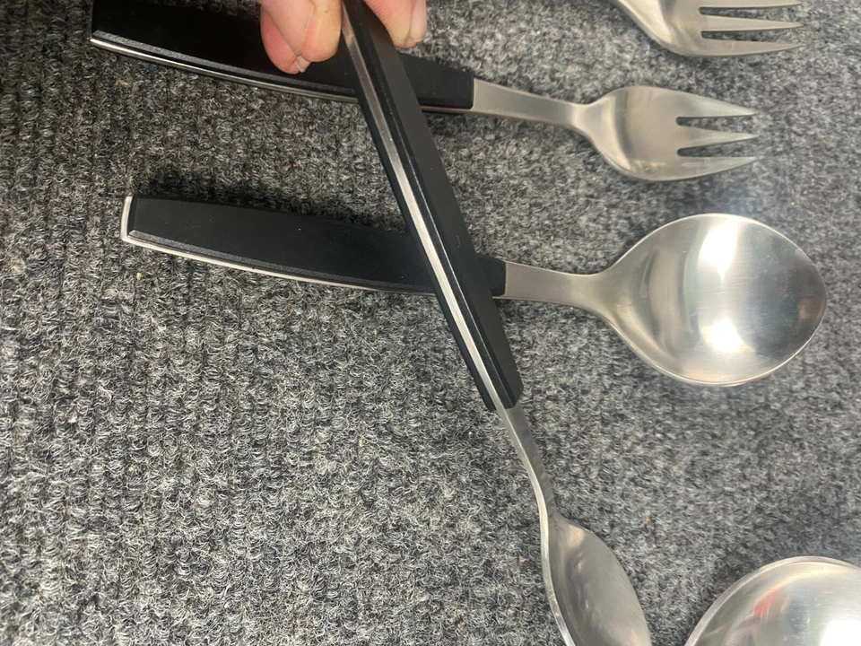 Georg Jensen * STRATA Black Handle Stainless Flatware CHOICE - CHOOSE (144) - Image 3 of 4