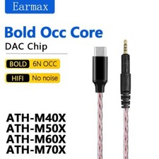 6N OCC TYPE-C to 2.5mm Cable For Audio Technica ATH-M40X M50X M60X M70X 130cm