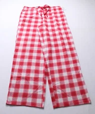 Charter Club Women's Printed Fleece Pajama Pants EJ3 Fuzzy Plaid Red Large NWT