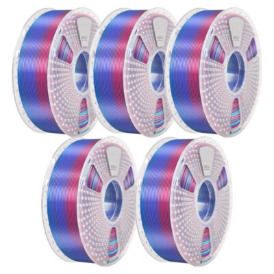 5×1KG SUNLU PLA+ SILK Filament 2.2LBS/1KG Neatly Wound Filaments For 3D Printer