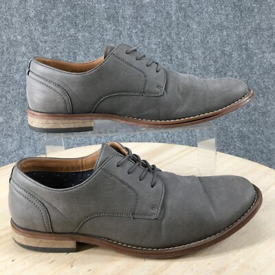 Hawker Rye Dress Shoes Mens 9.5 Casual Oxford Gray Leather Lace Up Cap Toe  Low | eBay