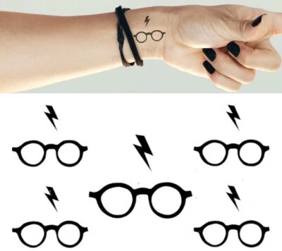 Mini Harry Potter Temporary Tattoos World Book Day Scar Glasses Lightning Bolt