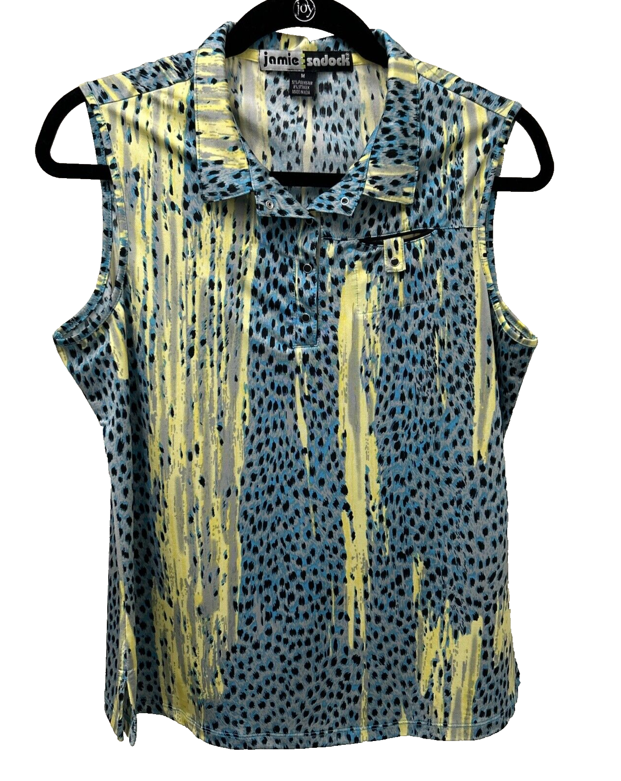 Jamie Sadock Womens M Shirt Blue Animal Print Golf Tennis Pickleball Outdoors