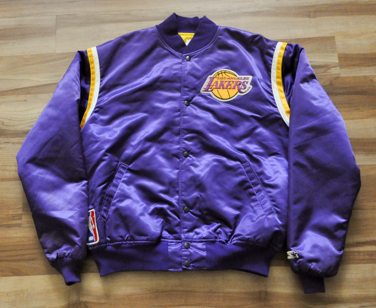 Los Angeles Lakers Starter Jacket Purple Satin Vintage 90's NBA