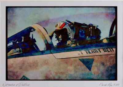 496069 F 14 Pilot Salutes Prior To Launch Watercolour Picture Ltd Ed A4