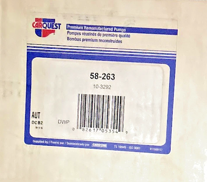 Bomba de água do motor CARQUEST 58-263 Reman rotação no sentido horário - Imagem 4 de 4