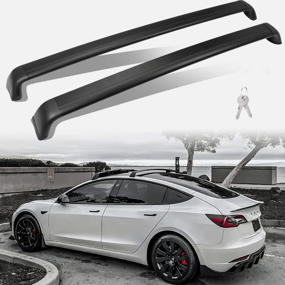 2Pcs Crossbar Fit for Tesla Model 3 2020-2025 Roof Rail Rack Luggage Carrier