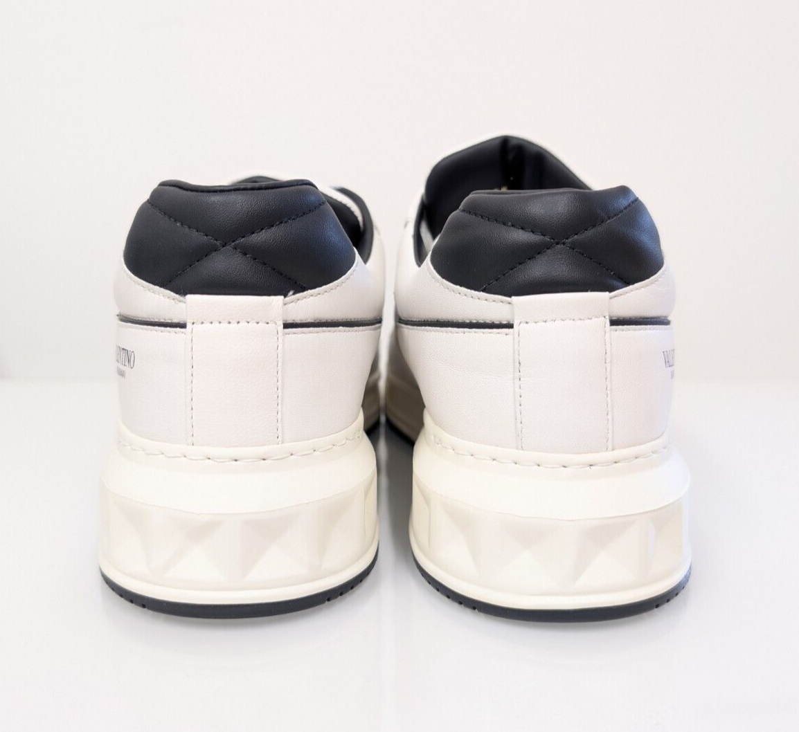 Valentino One Roman Stud Low 'White Black' Leather Sneakers