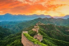 Dramatic Sky Above the Great Wall Of China Photo Laminated Poster 18x12