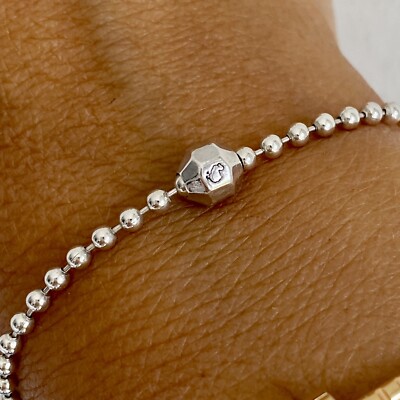 Dodo Pomellato Bracciale Argento Medaglietta Oro Rosa 17,5 Cm