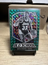 Magic Johnson 2019-20 Mosaic Old School Green Prizm #16 Los Angeles Lakers HOF
