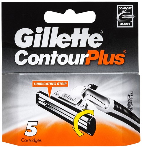 Lot 5+1=6 Lames Gillette Contour Plus - Recharges Rasoir Homme Originales - Neuf