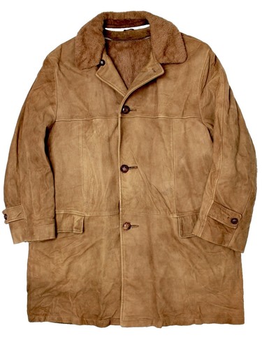 VTG Julius Garfinckel Winter Coat Mens 44 Suede Removable Alpaca