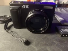 4k Digital Camera Ultra HD 48MP 16X with Wide Angle & 32GB Card  For Vlogging